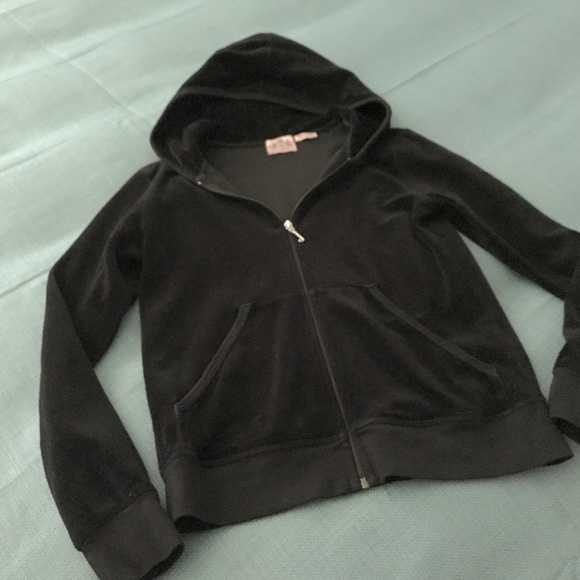 Juicy Track Jacket Hoodie with “Juicy” Ombré Sequin Embellishment Size 14 - Picture 2 of 5